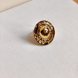 Anillo Grande Círculo Textura Dorado