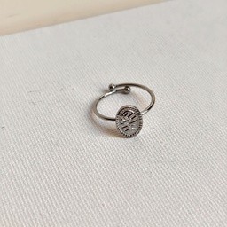 Anillo Sello Oval (Plateado)