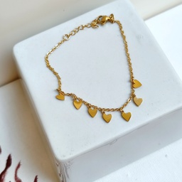 Pulsera Charm Corazones (Dorada)