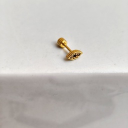 Pendiente Circonita Labio Dorado (Rosca)