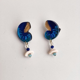 Pendientes Caracola Azul Metacrilato