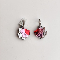 Pendientes Aros Pez Rosa Metacrilato