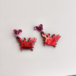Pendientes Cangrejo Rojo Metacrilato