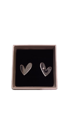 Pendientes Metacrilato Mini Corazón Plateado