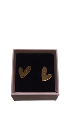 Pendientes Metacrilato Mini Corazón Dorado