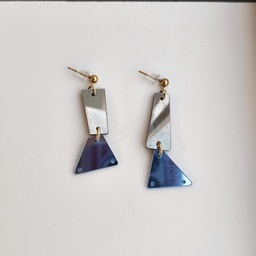 Pendientes Metacrilato Abstract Plateado Azul