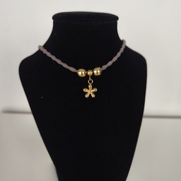 Collar Cordón Flor Dorado