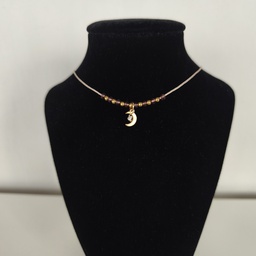 Collar Cuerda Macramé Buganvilla Luna (Dorado)