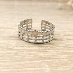 Anillo Celdas Plateado