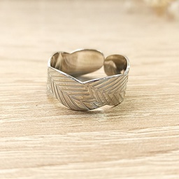 Anillo Hojas Plateado