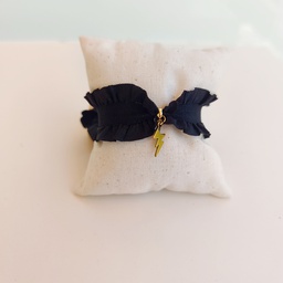 Pulsera Cinta Volante Negro Rayo (Dorado)