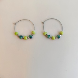 Pendientes Cerámica Green Combo (Plateado)