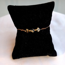 Pulsera Marrón Tréboles (Dorado)