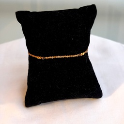 Pulsera Macramé Piedras Marrón (Dorado)