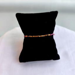 Pulsera Macramé Piedras Morado (Dorado)