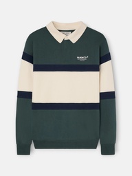 Sudadera Cuello Polo Silbon Club Verde Oscuro - Silbon