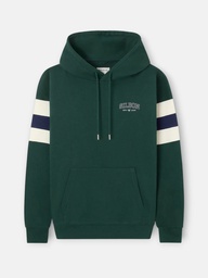 Sudadera Capucha Relaxed Franjas Verde Oscuro - Silbon