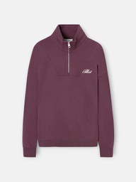 Sudadera Relaxed Fit Media Cremallera Burdeos - Silbon