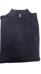 Jersey Media Cremallera Canalé Azul Marino - Silbon