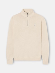 Jersey Media Cremallera Beige - Silbon