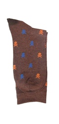 Calcetines Marrón Calaveras Azul y Naranja - Stroget