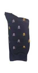Calcetines Azul Marino Calaveras Gris y Amarillo - Stroget