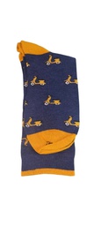 Calcetines Azul Marino Motos Amarillo - Stroget