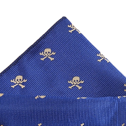 [PÑ085] Pañuelo Azul Calaveras Amarillas