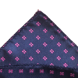 [PÑ078] Pañuelo Azul Marino Multi Flor Rosa