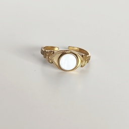 Anillo Sello Nácar (Dorado)