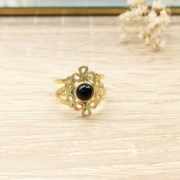 Anillo Ornamento Negro Dorado