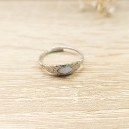 [PM25021] Anillo Sello Mini Blanco Plateado