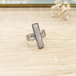 [PM25020] Anillo Lingote Rosa Plateado