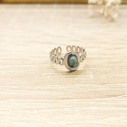 [PM25018] Anillo Eslabones Turquesa Plateado