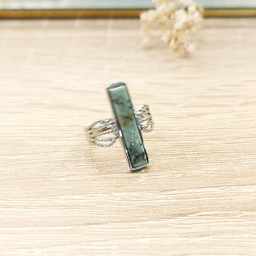 Anillo Lingote Aguamarina Plateado